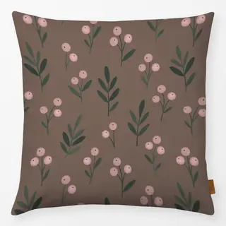Kissen Winterbeeren braun
