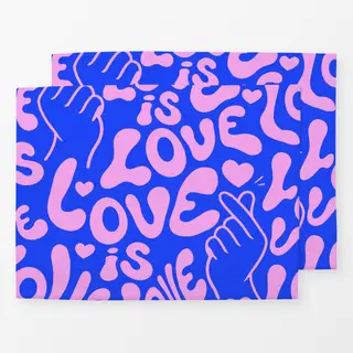 Tischset Love is Love (blau)
