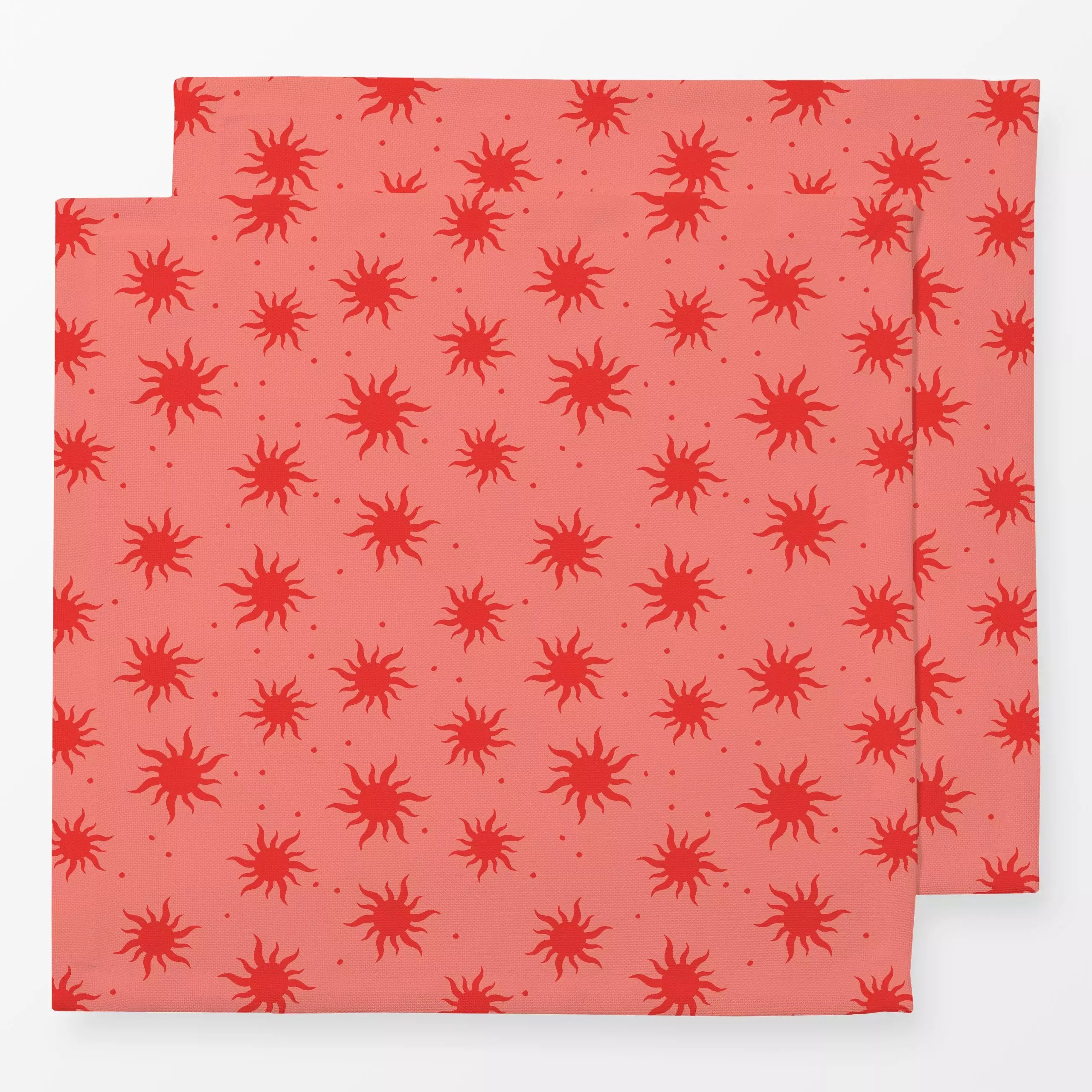 Servietten Solazo Rojo - Sommer, Symbole & Muster - von „Karen Menzenbach"; boho, rosa, Sonne, Sommer, Urlaub, rot, Bohemian...