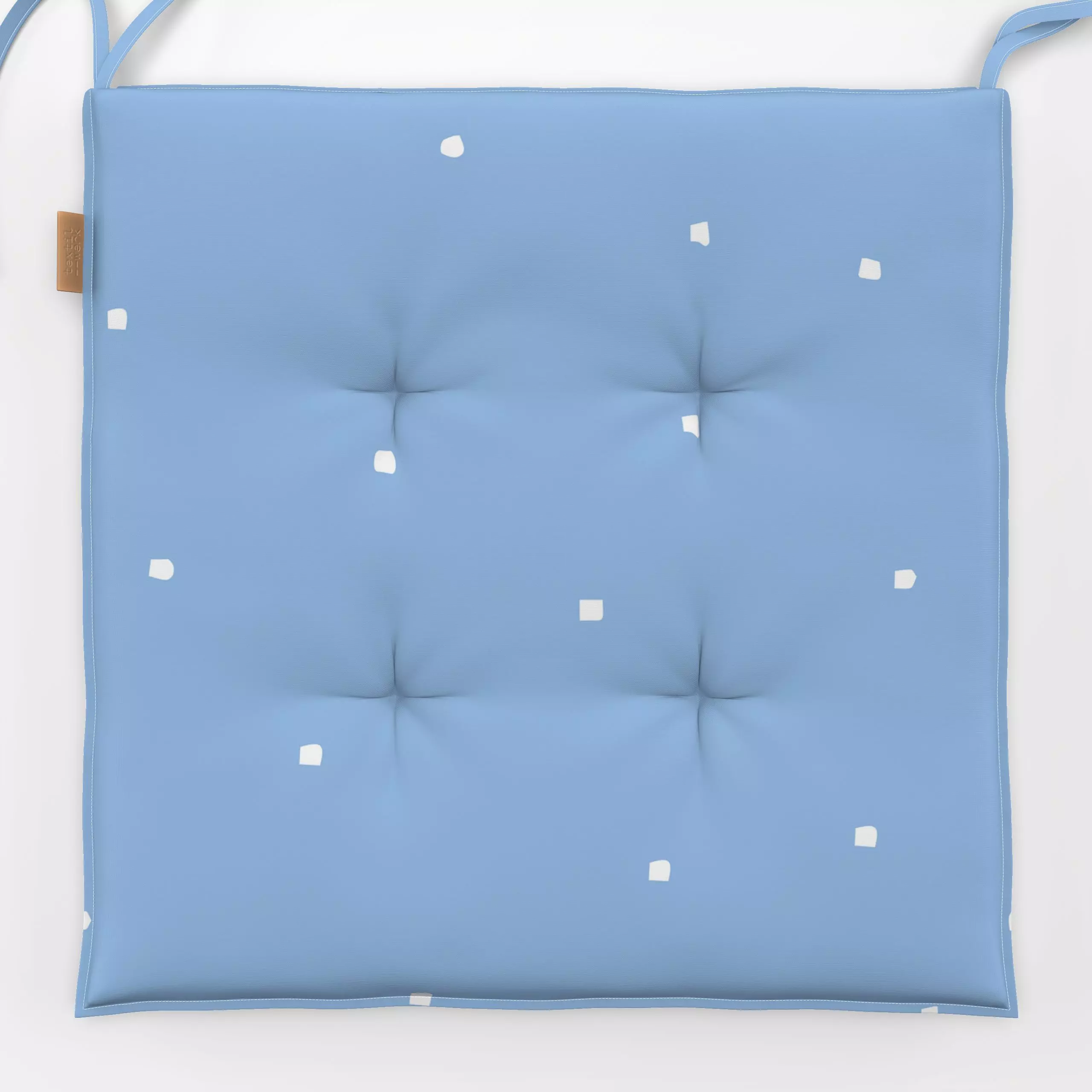 Sitzkissen Salz Punkte Amalfi Blau - Sommer, Symbole & Muster - von „Alisa Knöß"; Punkte, Garten, blau, pool, Weiss, outdoor...