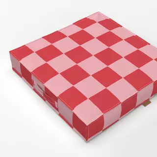 Bodenkissen Kariert Red Pink