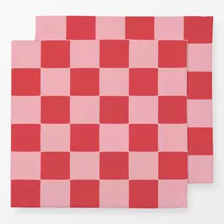Servietten Kariert Red Pink