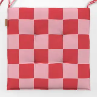 Sitzkissen Kariert Red Pink