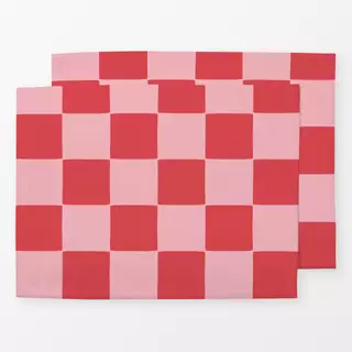 Tischset Kariert Red Pink