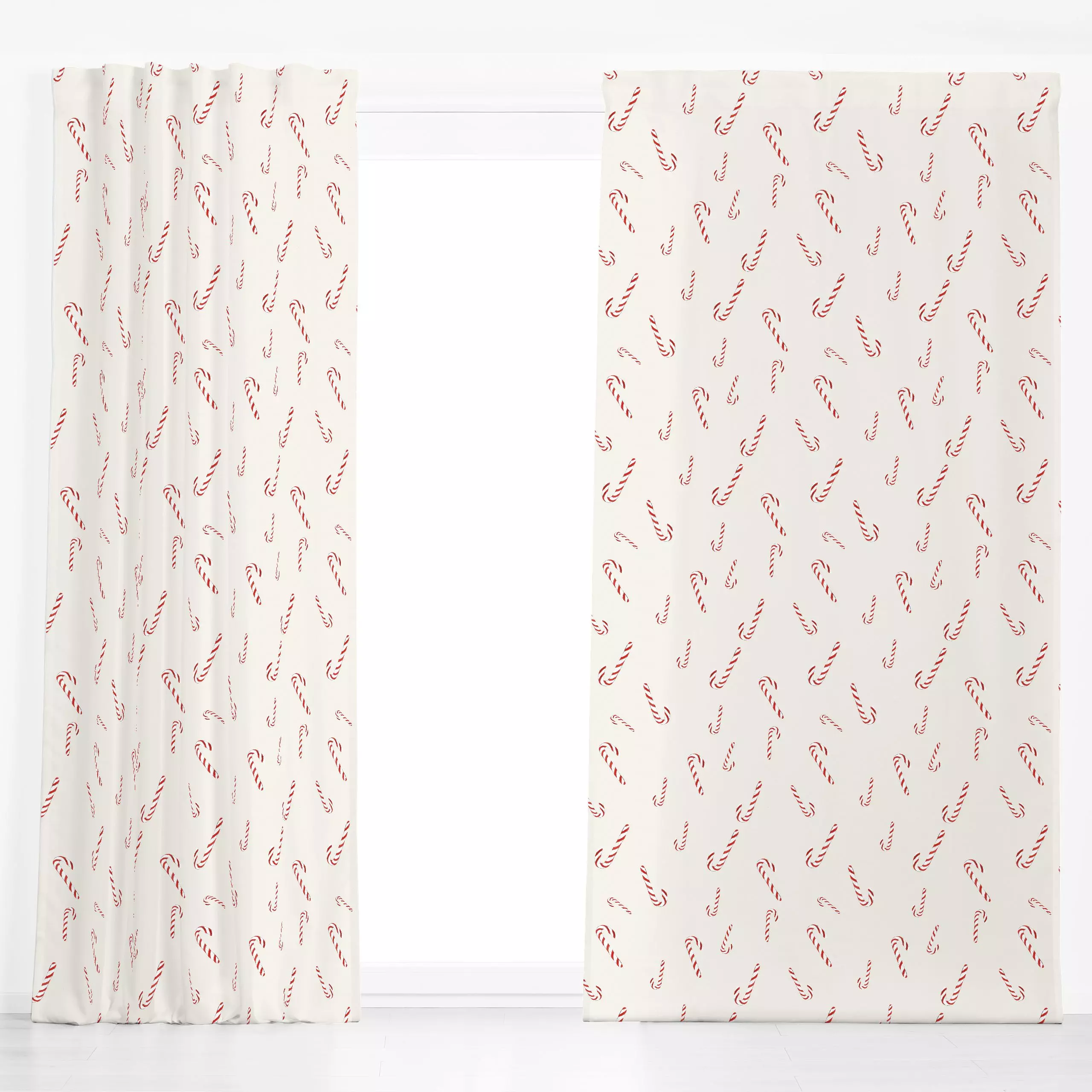 Dekovorhang Zuckerstangen beige - Weihnachten - von „Miriam Dück"; Weihnachten, Zuckerstange, candy, minimalistisch, festlic...