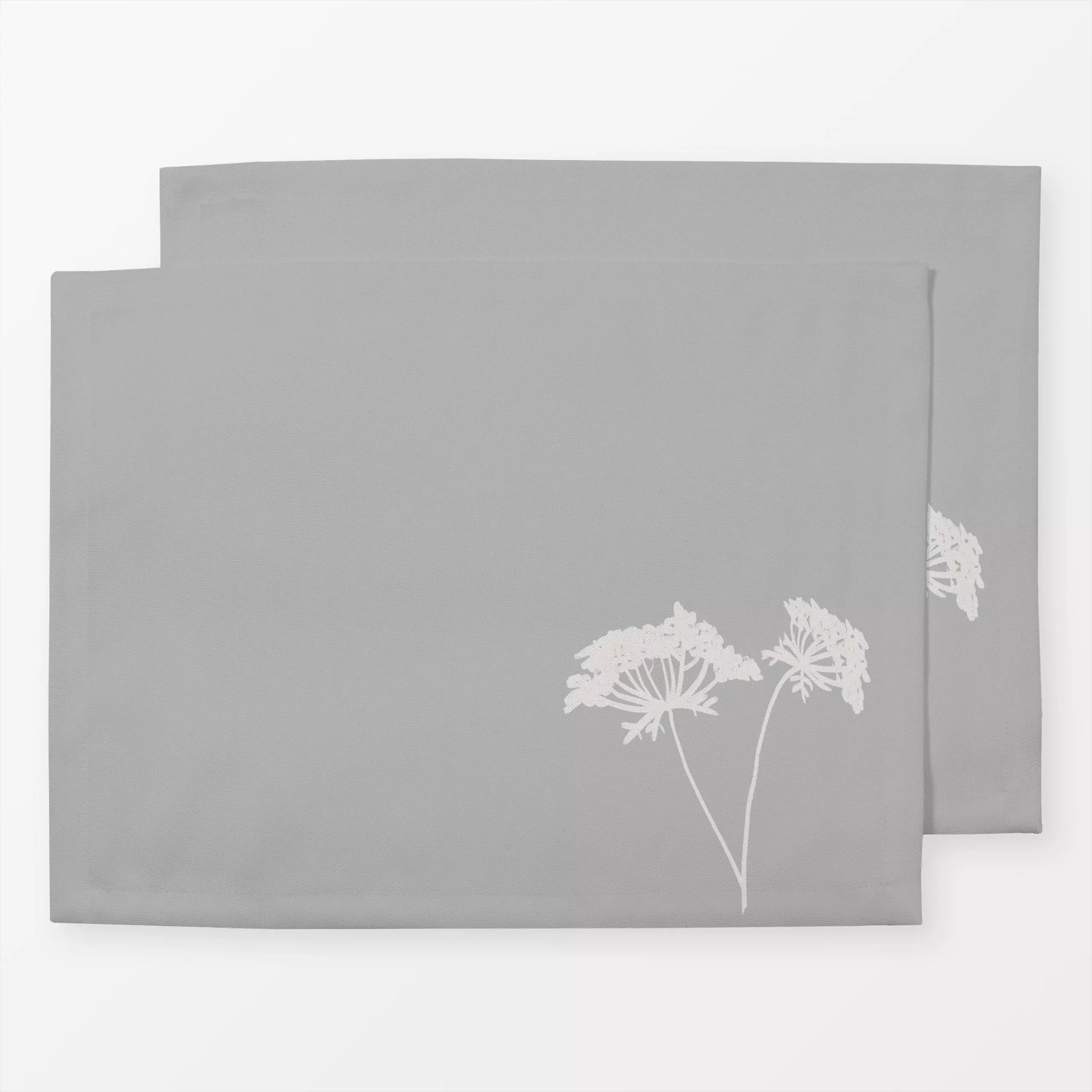 Tischset Wilde Möhre Pur Grau Dunkel - Blumen & Florales - von „textilwerk x hejmelig"; Trockenblumen, grau, hejmelig, somme...