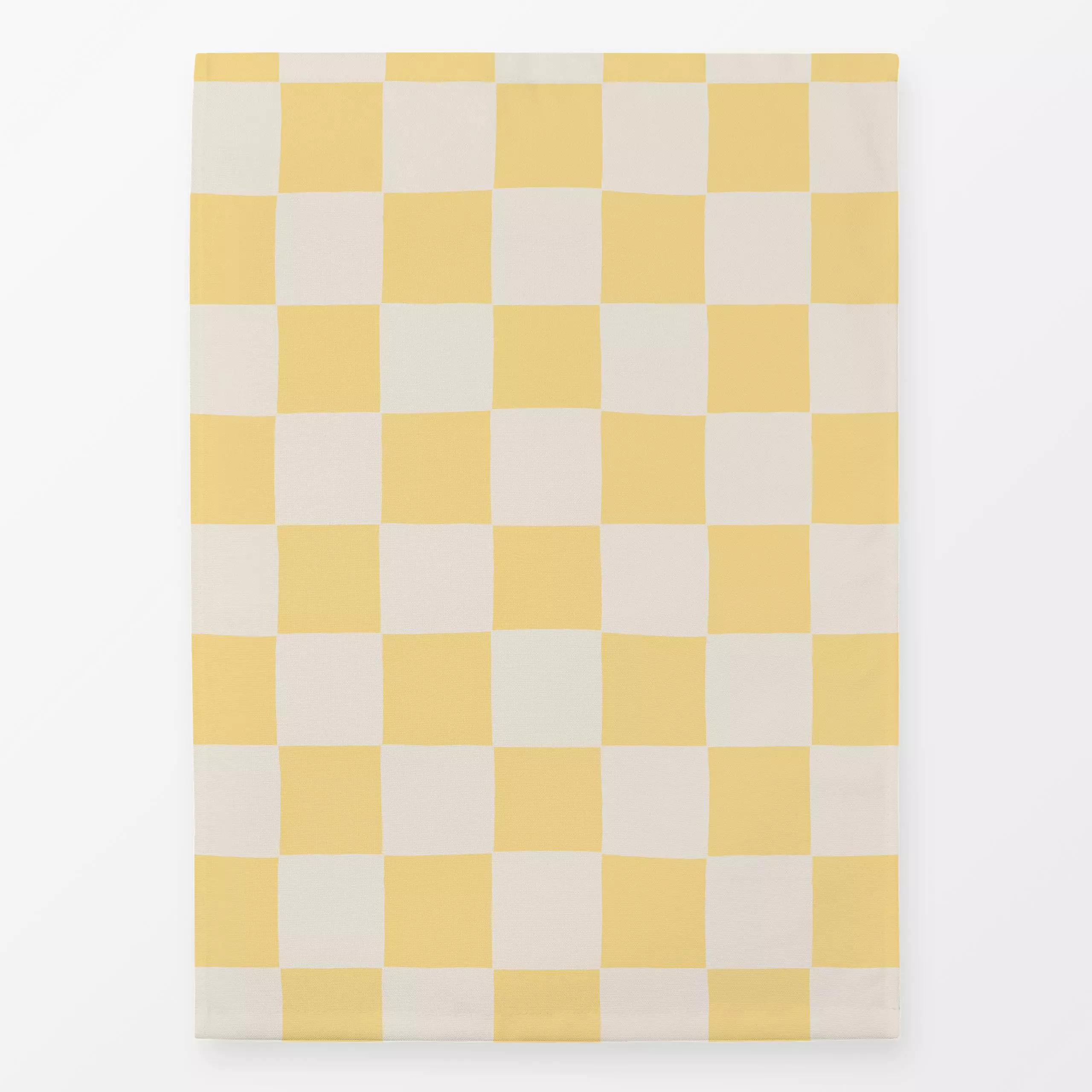 Geschirrtücher Schachbrett Karo gelb - Symbole & Muster - von „Studio Kesse"; Garten, Karo, Scandi, gelb, karriert, Schachbr...