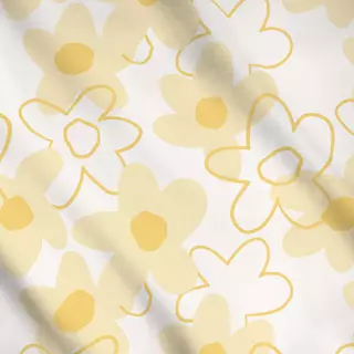 Meterware Spring Flower Buttermilk