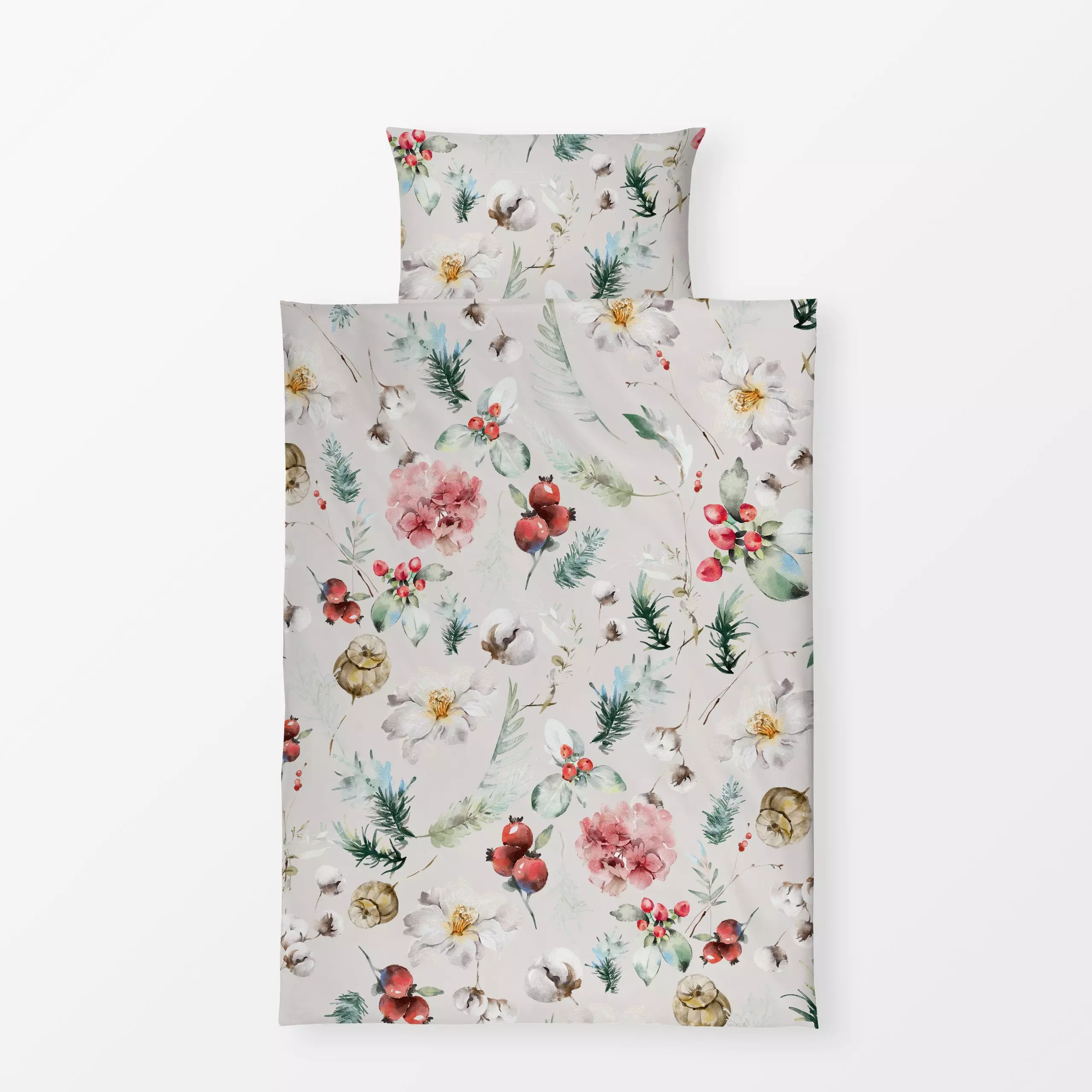 Bettwäsche Zauberhafter Wintergarten - Blumen & Florales, Winter - von „Uta Naumann"; boho, Wasserfarben, floral, weihnachtl...