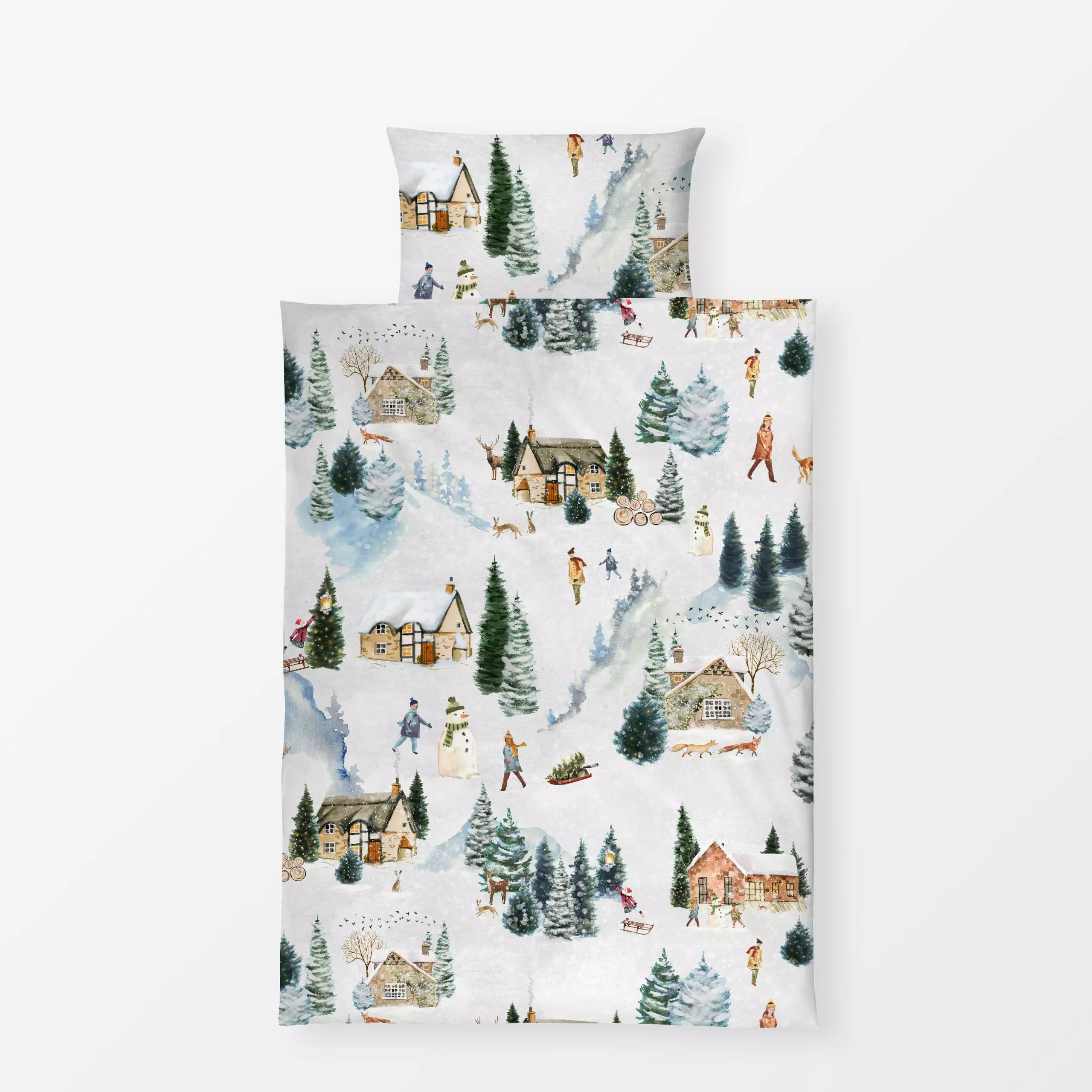 Bettwäsche Winter Wunderland 2 - Kinderzimmer & Motive für Kinder, Tiere, Winter - von „Uta Naumann"; skandinavisch, Hygge, ...