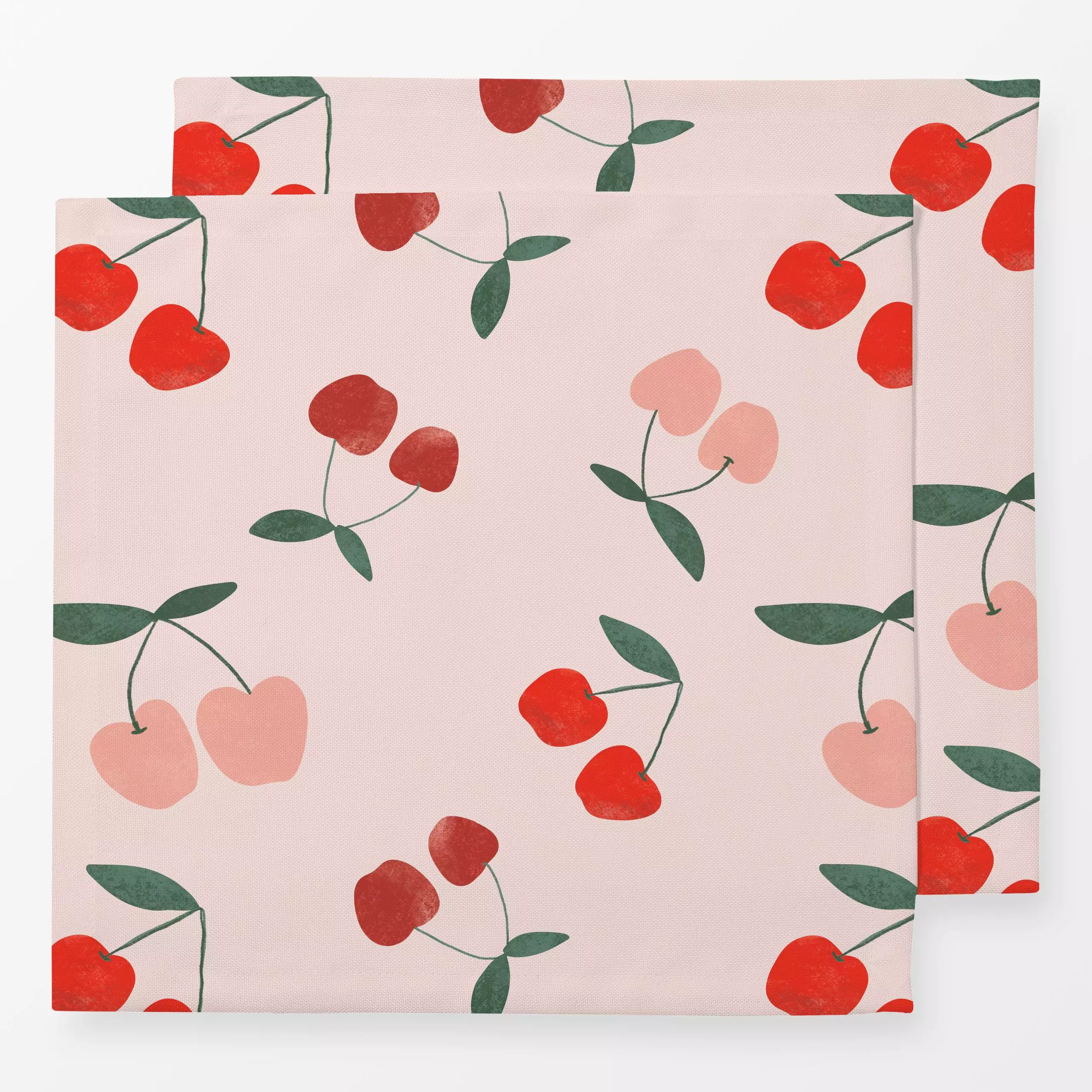 Servietten Sommertage Kirschen Muster - von „Lena Yokota"; Obst, Muster, Kirschen, Sommer, pattern, lenayokota