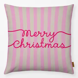 Kissen Merry Christmas pink Streifen