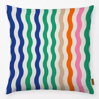 Kissen Wellen Streifen Bunt Beige