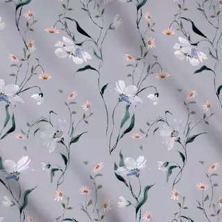 Meterware Winterflorals bleu