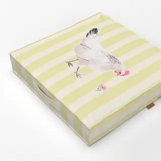 Bodenkissen Huhn gestreift gelb