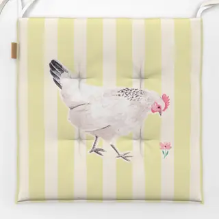 Sitzkissen Huhn gestreift gelb
