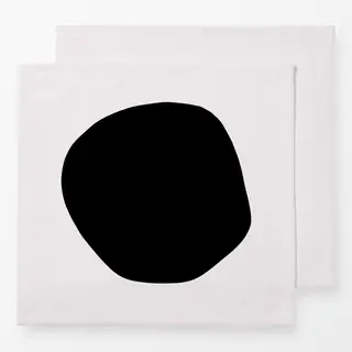 Servietten organischer Kreis Schwarz