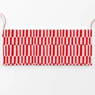 Bankauflage Rote Streifen auf Blush Rosé