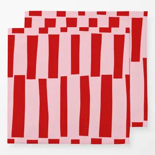 Servietten Rote Streifen auf Blush Rosé