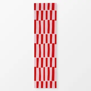 Tischläufer Rote Streifen auf Blush Rosé