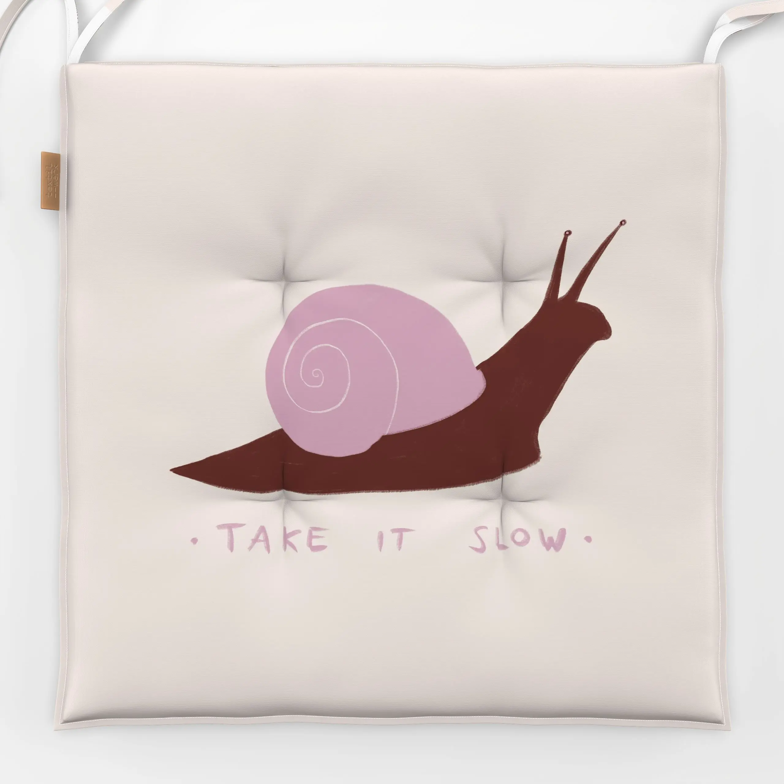 Sitzkissen Schnecke take it slow - Herbst, Tiere, Sprüche & Schriftzüge - von „Sophie Augustin Illustration"; Illustration, ...