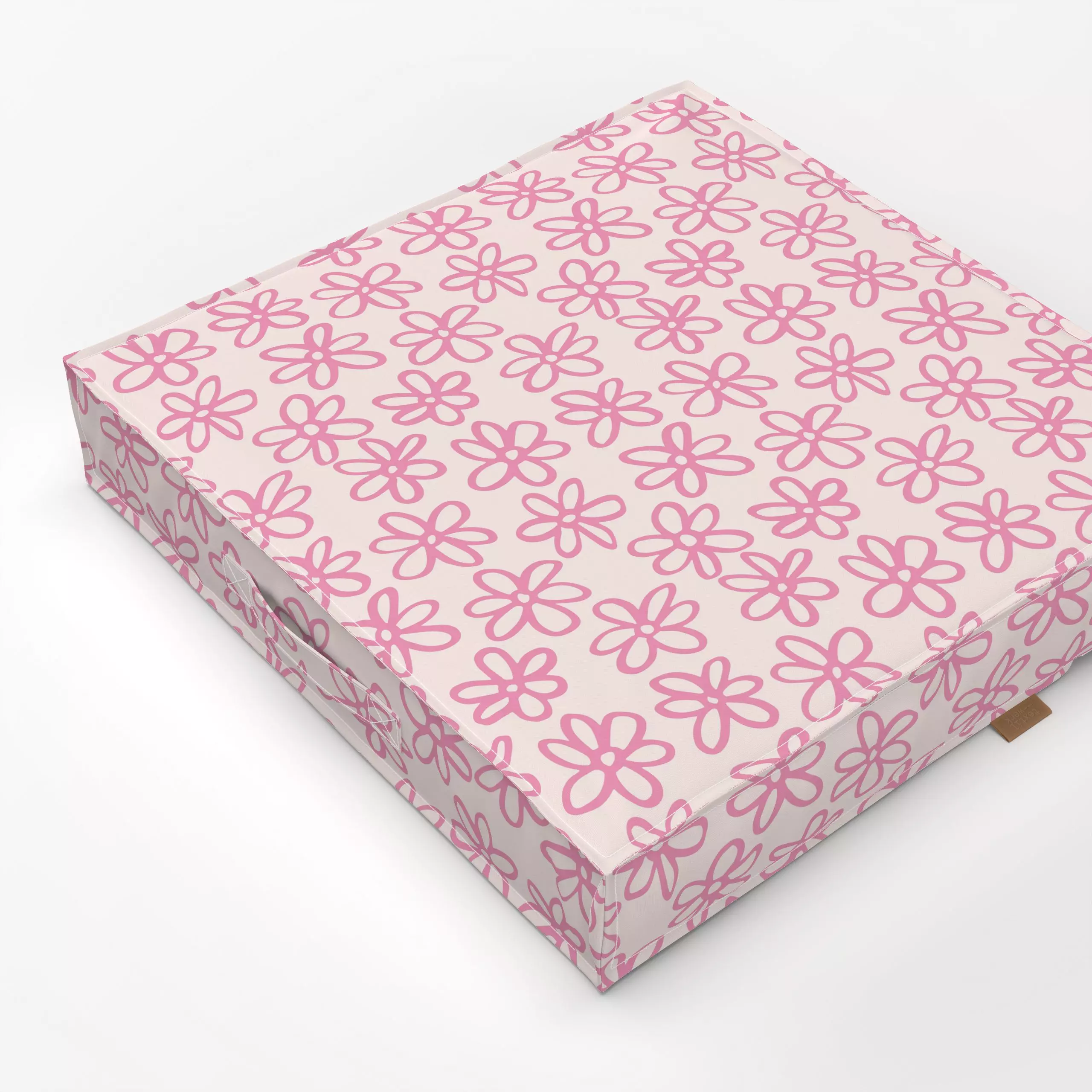 Bodenkissen Blumen Muster Pink Beige - Blumen & Florales, Frühling, Symbole & Muster - von „Kathrin Woo"; Muster, Kinder, Bl...