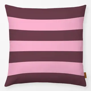 Kissen Burgunder-Pink breite Streifen