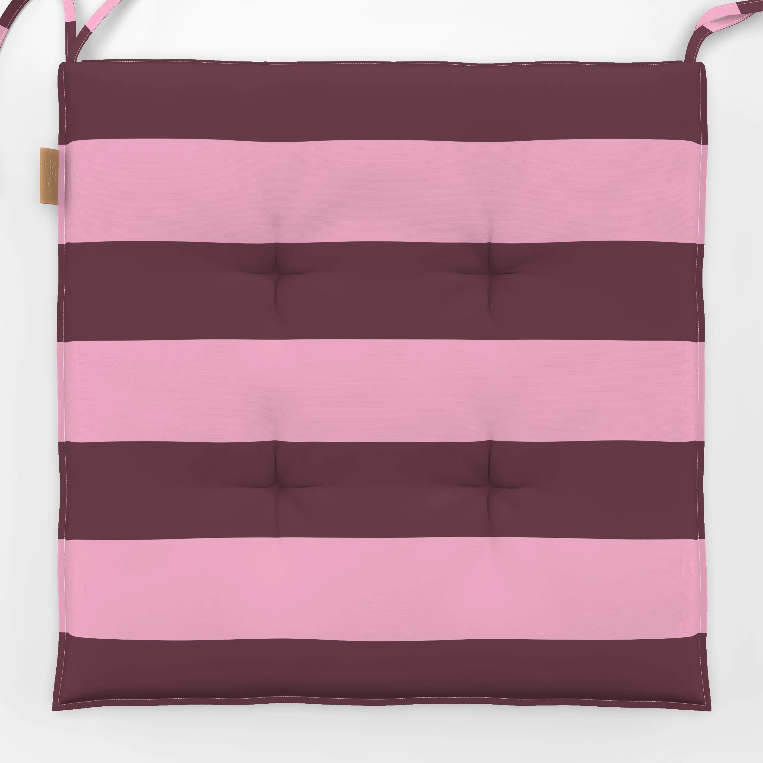 Sitzkissen Burgunder-Pink breite Streifen - Sommer, Symbole & Muster - von „Sara Maria"; Streifen, modern, Nordisch, minimal...