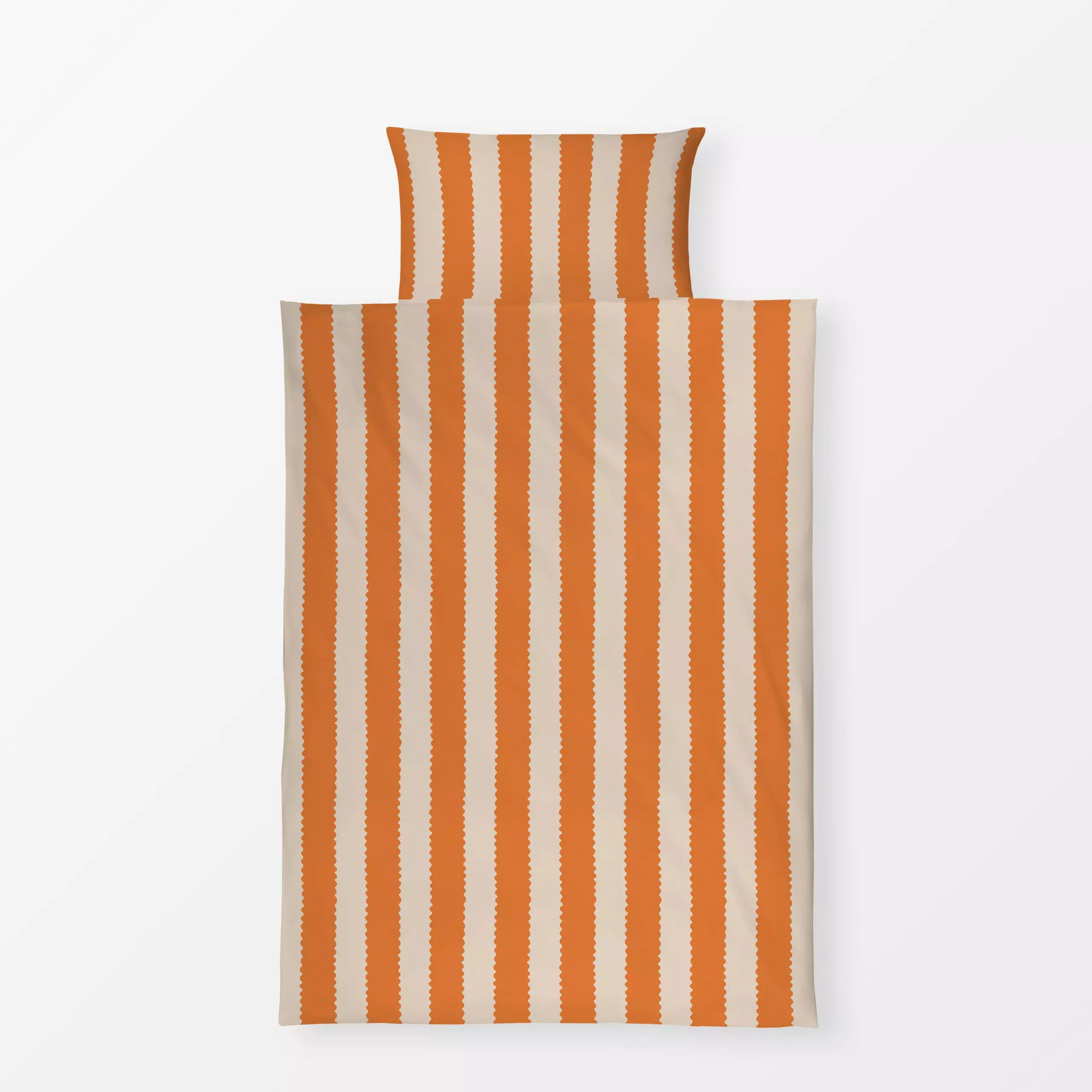 Bettwäsche Streifen Wellen orange - Herbst, Winter, Symbole & Muster - von „Studio Kesse"
