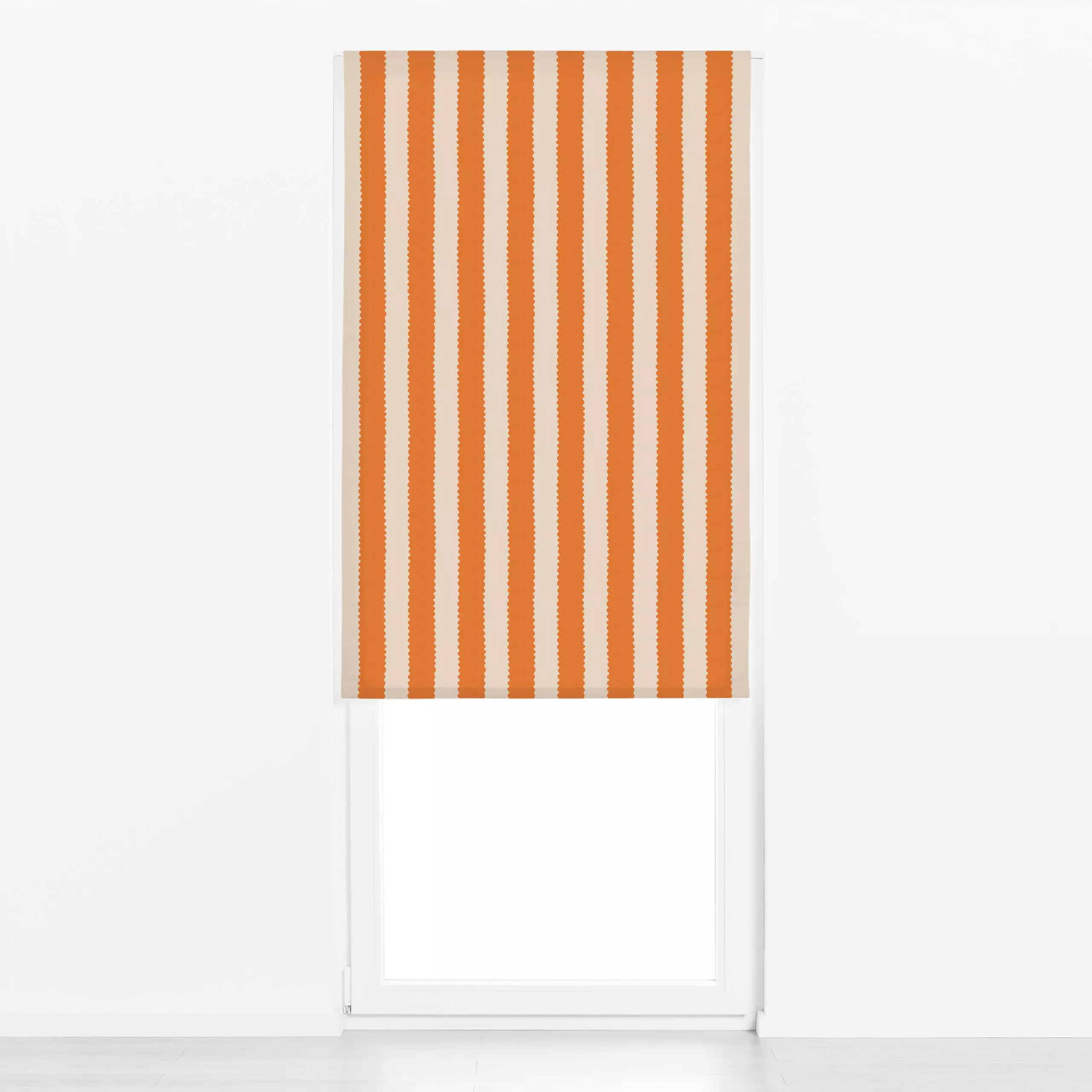 Raffrollo Streifen Wellen orange - Herbst, Winter, Symbole & Muster - von „Studio Kesse"