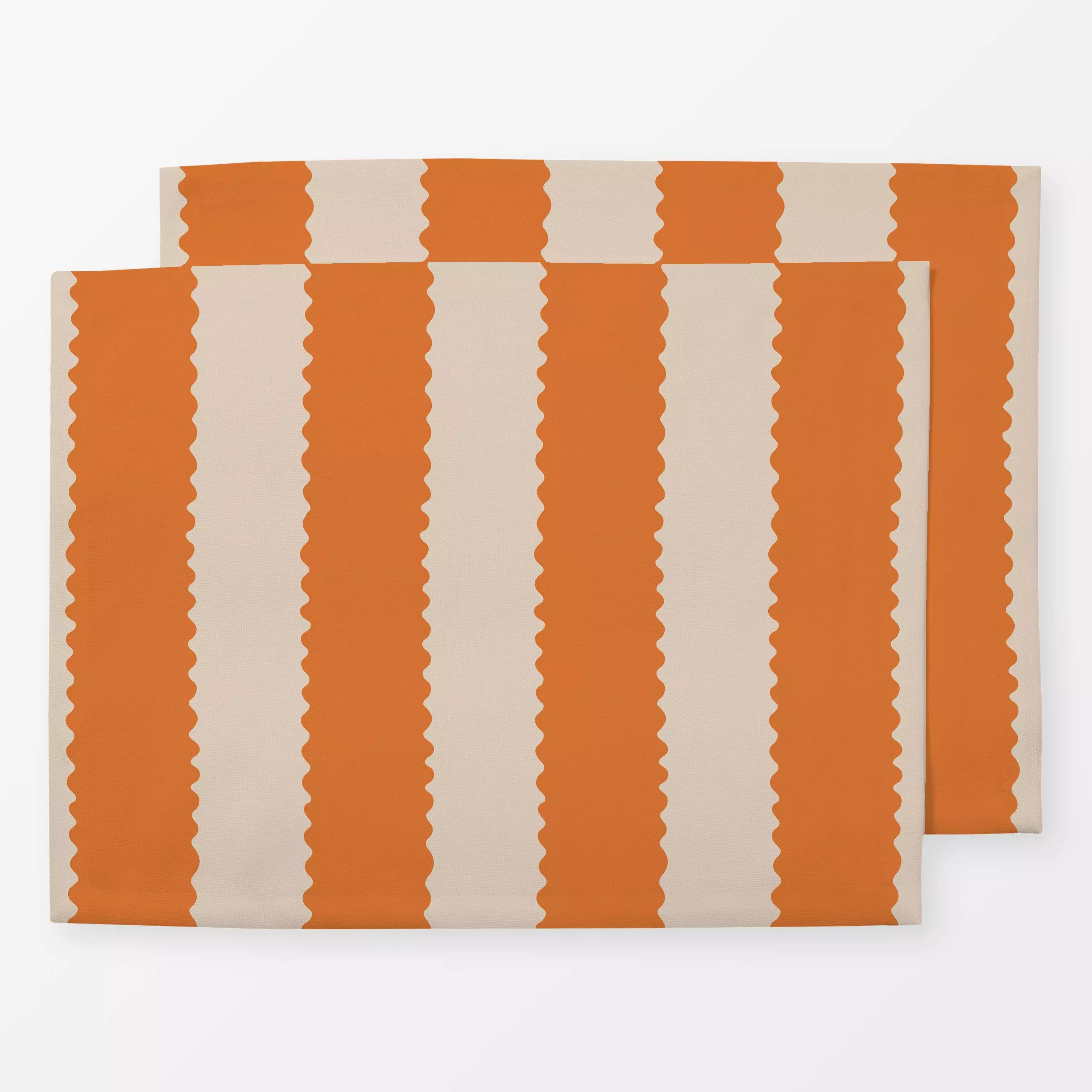 Tischset Streifen Wellen orange - Herbst, Winter, Symbole & Muster - von „Studio Kesse"