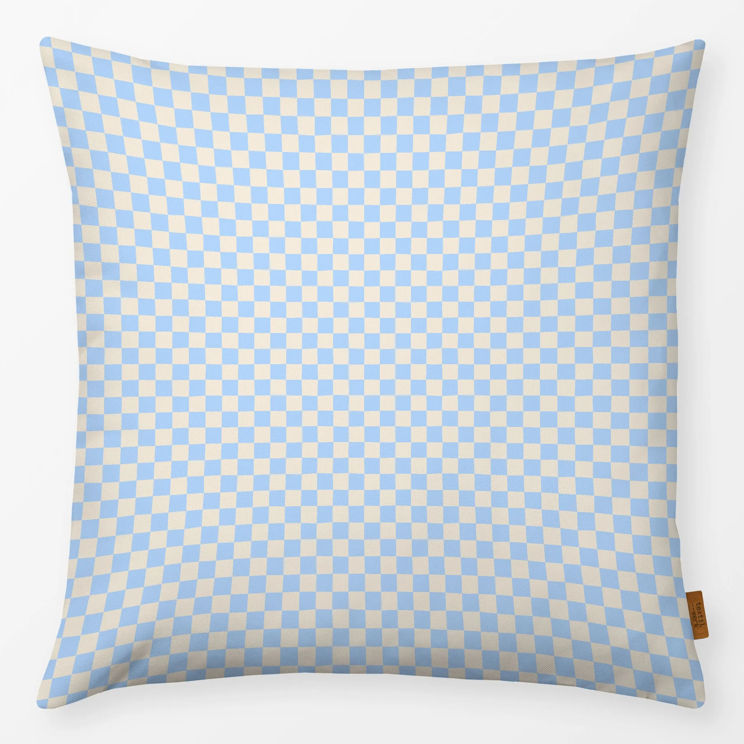 Kissen Mini Karos blau - Frühling, Symbole & Muster, Retro & Vintage - von „Karen Menzenbach"; Karo, pastel, hell, hellblau,...