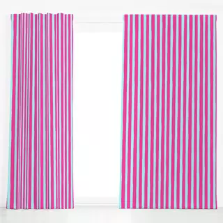 Dekovorhang Horizontal Stripes Teal Pink