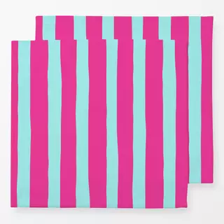 Servietten Horizontal Stripes Teal Pink