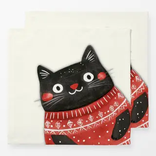 Servietten Katze mit Pulli