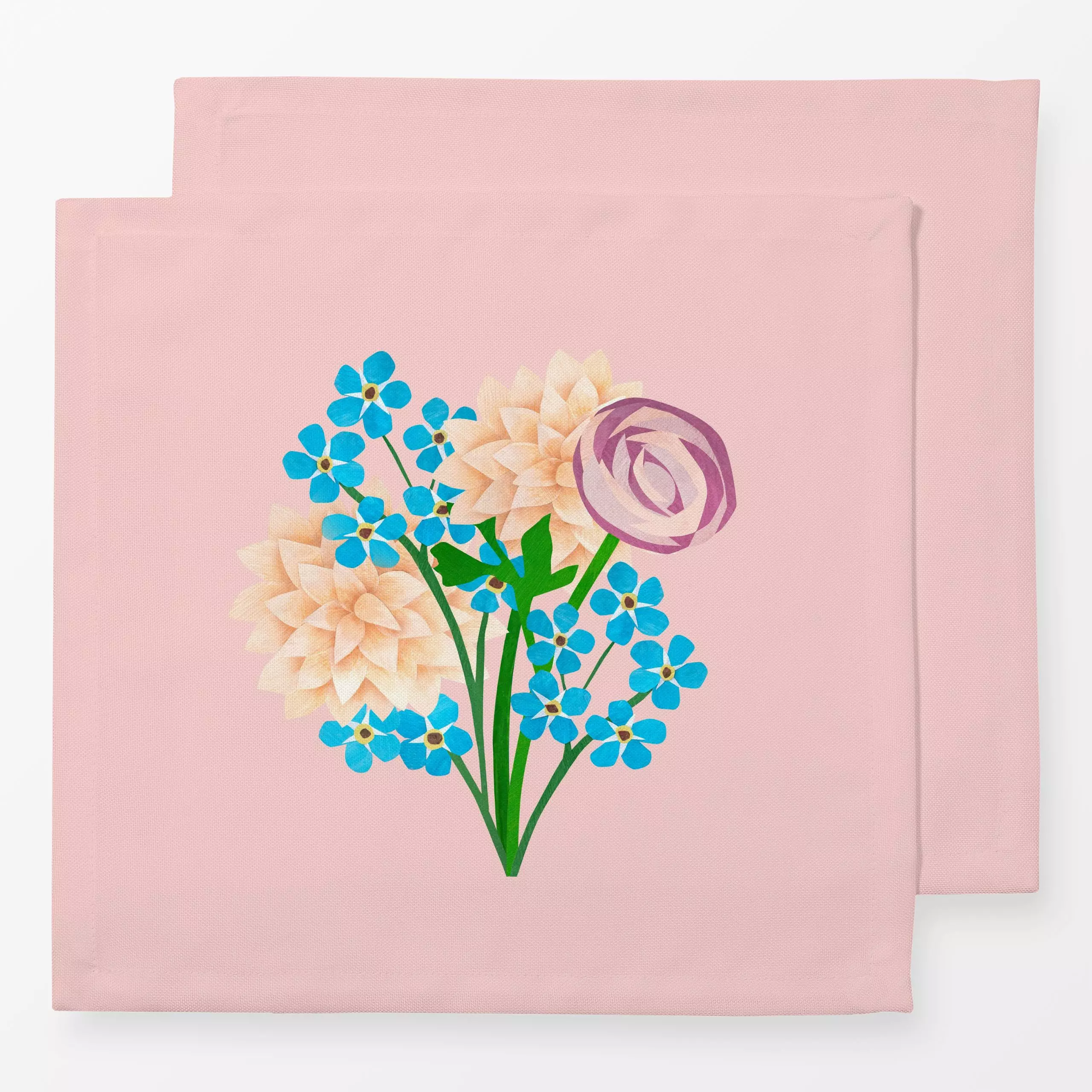 Servietten Frühlingsstrauß - Blumen & Florales, Frühling, Pflanzen & Botanik - von „Kerstin Ax"; Natur, Blumen, Blätter, Ost...
