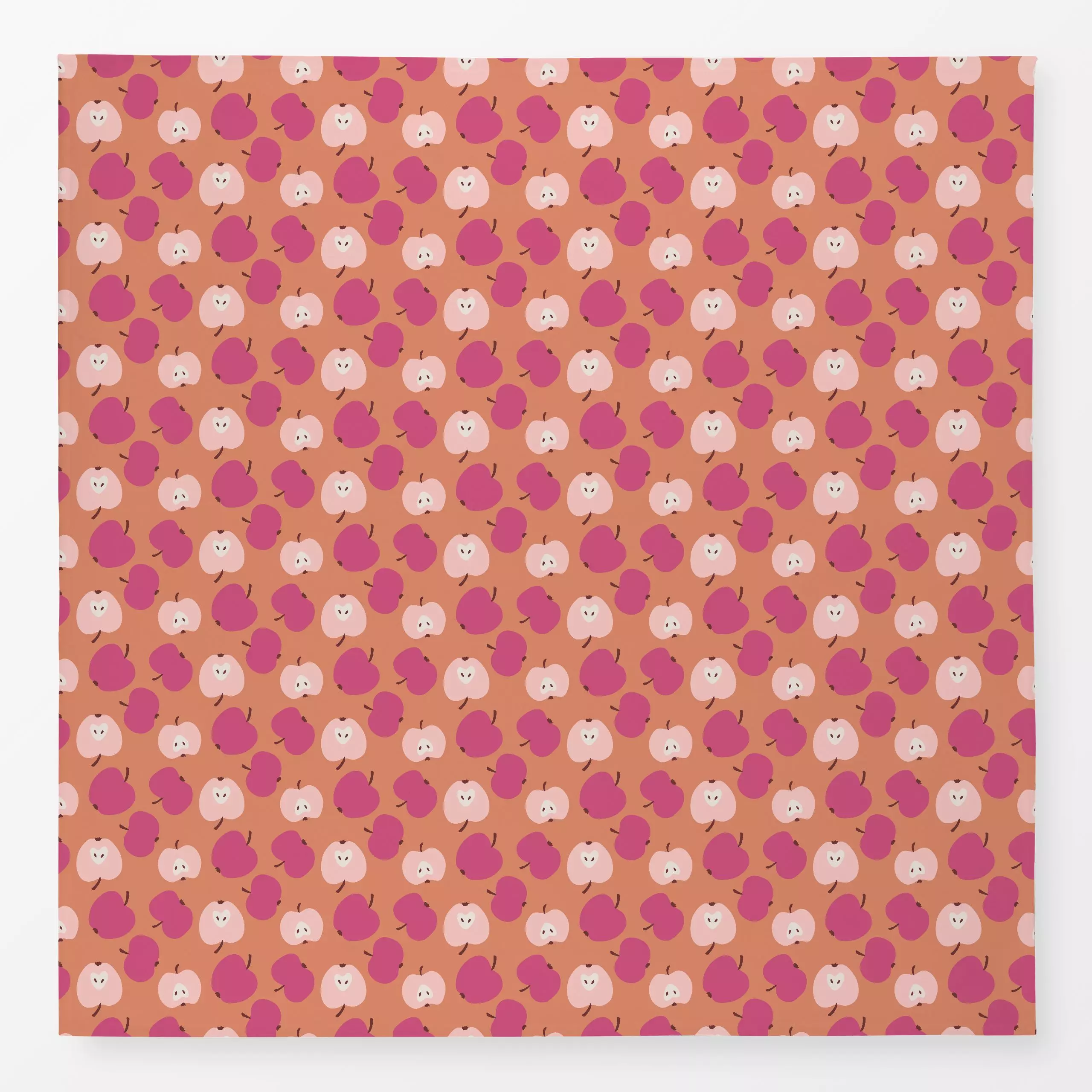 Tischdecke Äpfel orange - Herbst, Symbole & Muster, Früchte - von „Andrea Liesert"; Frucht, Obst, Muster, Retro, Garten, Ern...