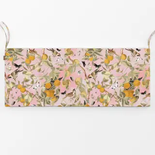 Bankauflage Vögel und Orangen Chinoiserie