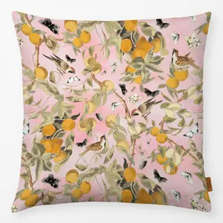 Kissen Vögel und Orangen Chinoiserie