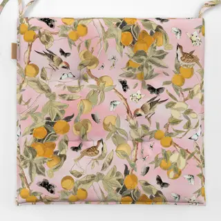 Sitzkissen Vögel und Orangen Chinoiserie