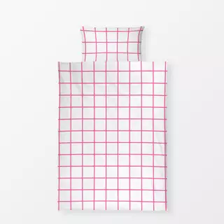 Bettwäsche Pink & Weiß Grid