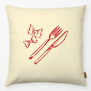 Kissen Italian Aperitivo Cutlery Red