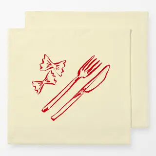 Servietten Italian Aperitivo Cutlery Red