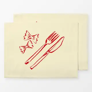 Tischset Italian Aperitivo Cutlery Red