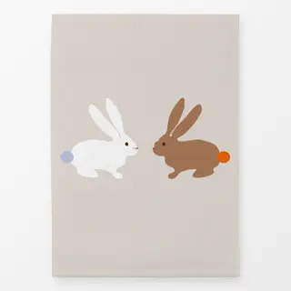 Geschirrtücher Zwei Osterhasen Beige