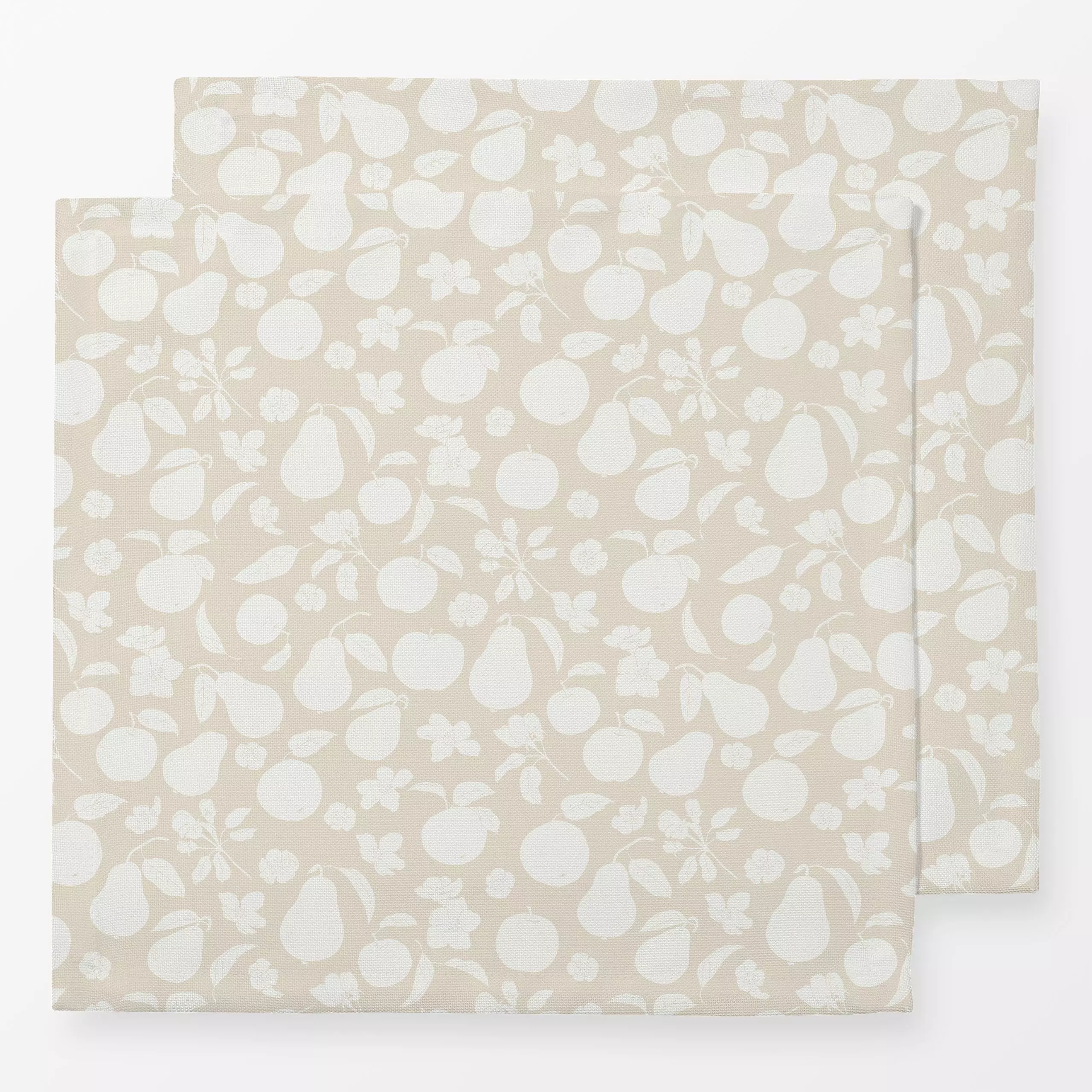 Servietten Herbst Apfel und Birnen beige - von „Katrin Graff"; Obst, minimal, Apfel, Birne, Silhouette, herbstlich, Landhaus...