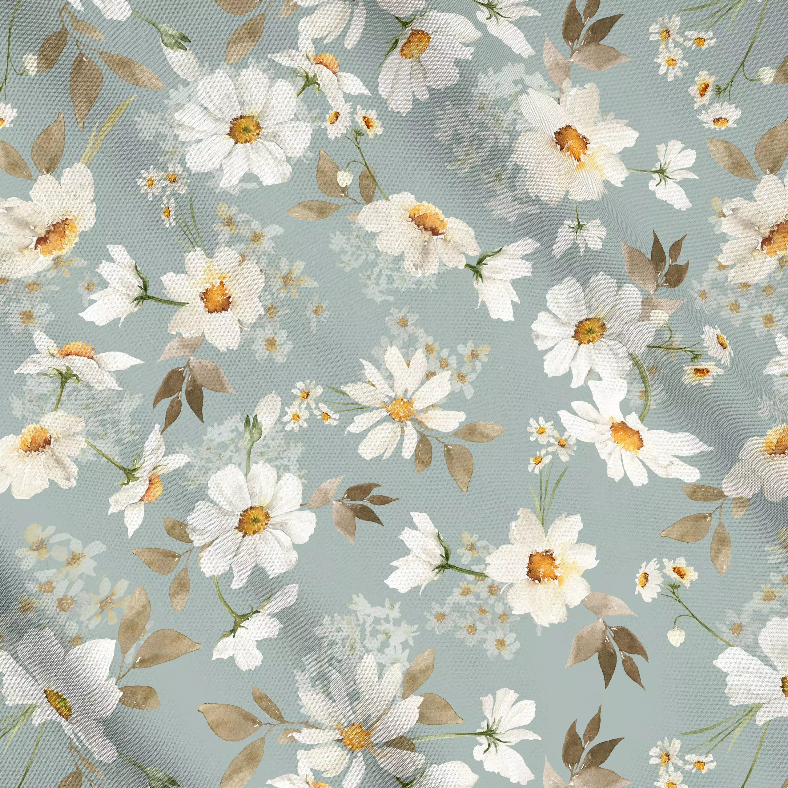 Meterware Streublümchen Margeriten grau, Blumen, Sommer, von Uta Naumann