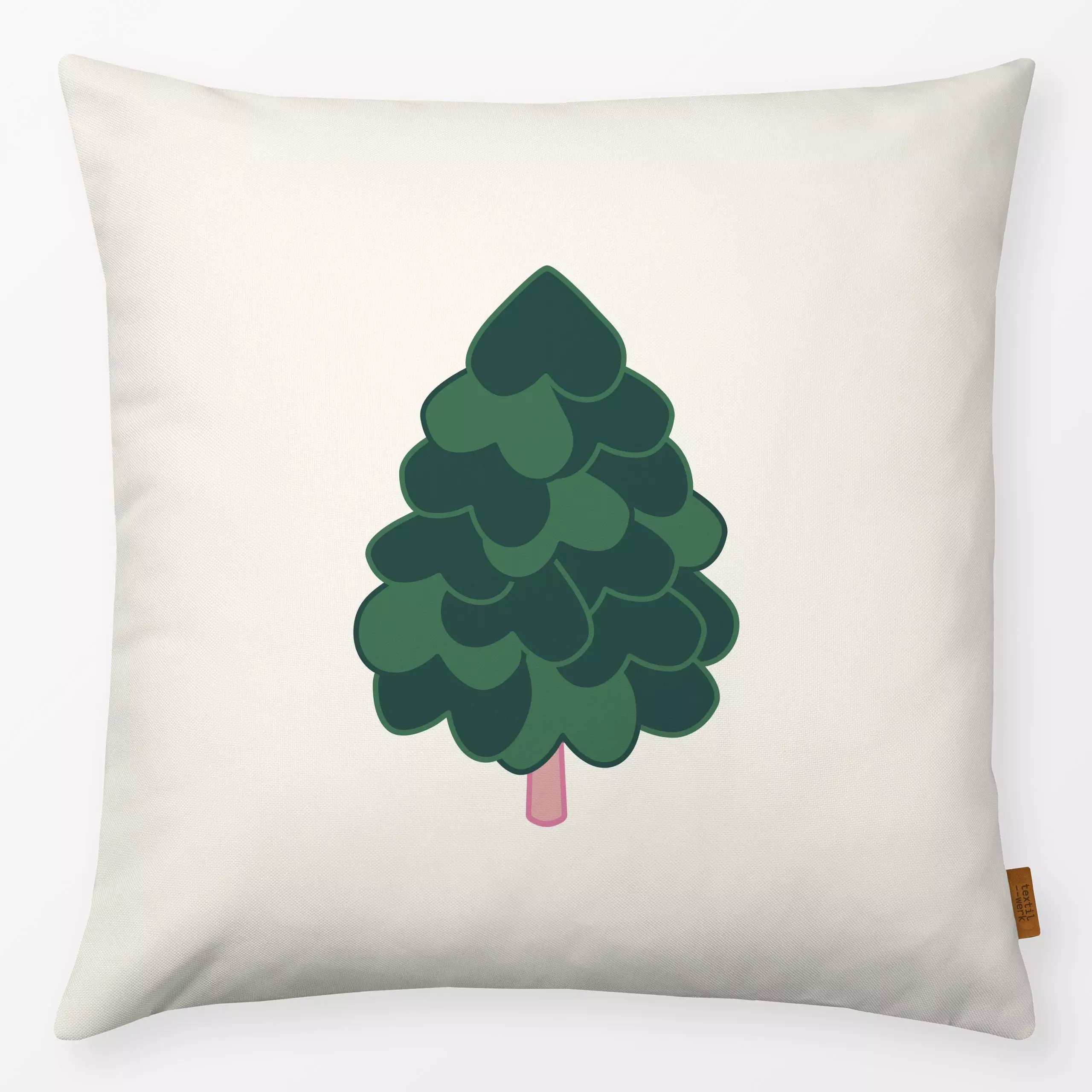 Kissen Heartful Christmas Tree - Weihnachten, Winter, Pflanzen & Botanik - von „Karen Menzenbach"; Bäume, Tanne, Herzen, Tan...