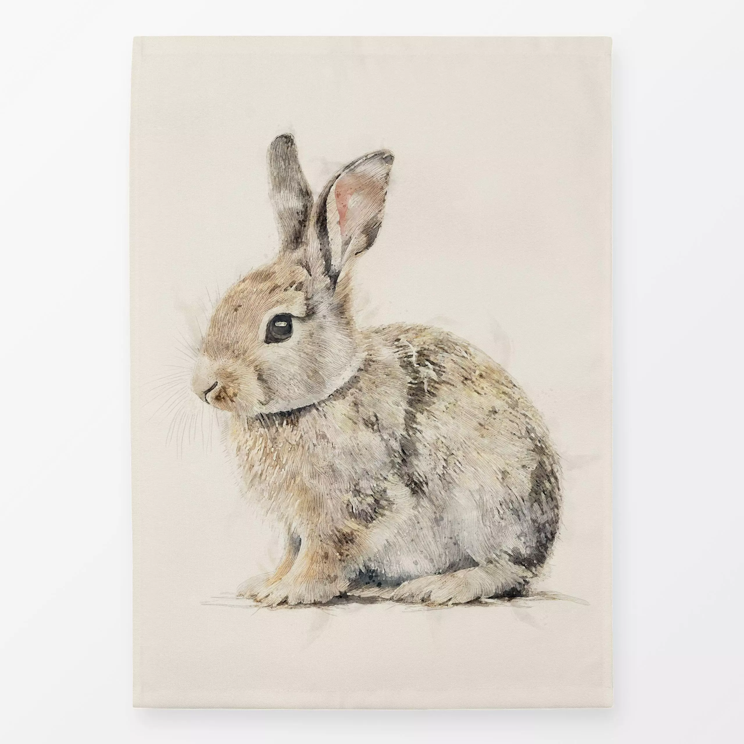 Geschirrtücher Little Bunny - Frühling, Tiere - von „Andrea Haase"; Natur, Hase, beige, niedlich, Kaninchen, Ostern, Osterha...