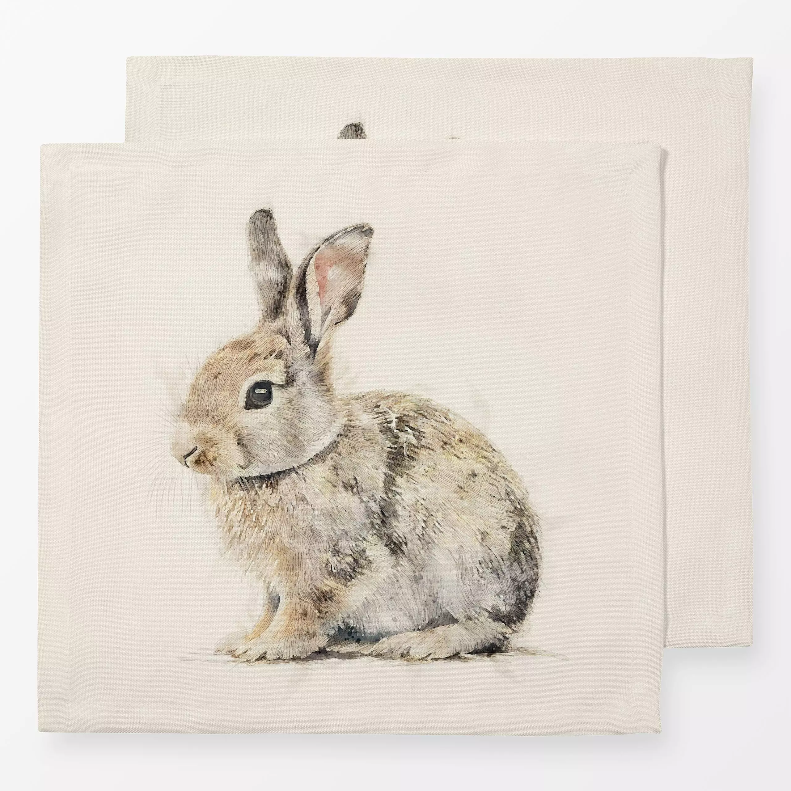 Servietten Little Bunny - Frühling, Tiere - von „Andrea Haase"; Natur, Hase, beige, niedlich, Kaninchen, Ostern, Osterhase, ...